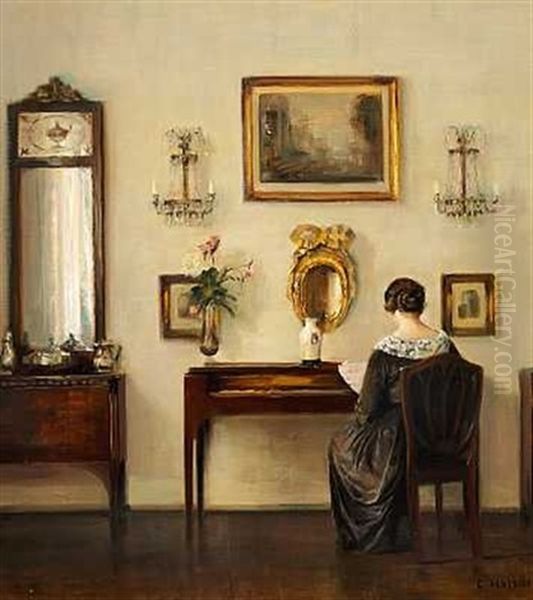 Interior Med Kunstnerens Hustru Ved Klaveret - view 1