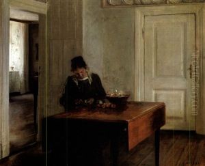 Lady In An Interior by Carl Vilhelm Holsoe