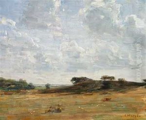 Landskab Med Skyet Himmel by Carl Vilhelm Holsoe