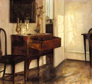 Sollys I Stuen (sunlit Interior) by Carl Vilhelm Holsoe