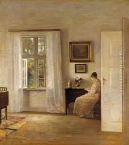 Laesende Kvinde (lady Reading) by Carl Vilhelm Holsoe