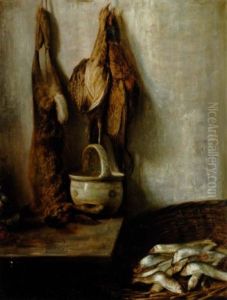 Nature Morte Med Sild, Hare Og Fasaner by Carl Vilhelm Holsoe