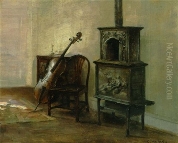 Interior Med Kommode, Stol, Cello Og Stobejernsovn - view 1