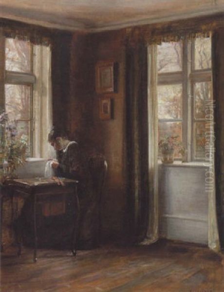 Interior Med Ung Pige, Der Syr Ved Vinduet - view 1