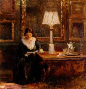 Lasande Kvinna by Carl Vilhelm Holsoe