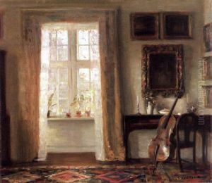 Interieur Mit Cello by Carl Vilhelm Holsoe