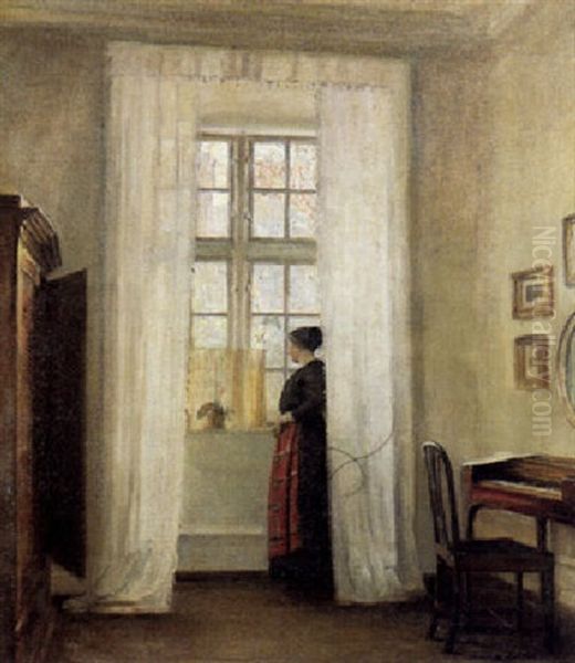 Interior Med Dame, Der Star Ved Vinduet - view 1