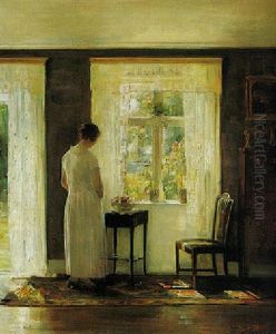 Interior With A Young Woman by Carl Vilhelm Holsoe