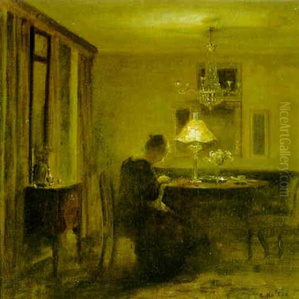 Kvinna Som Sitter Och Syr - view 1