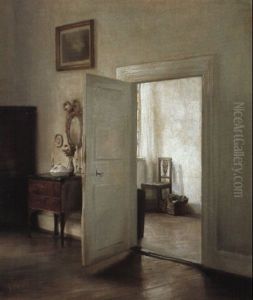 Interior - _bentst+ende D+r Mellem To Stuer by Carl Vilhelm Holsoe