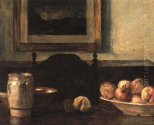 Interior Med Frugt Og Krukke Pa Et Bord by Carl Vilhelm Holsoe