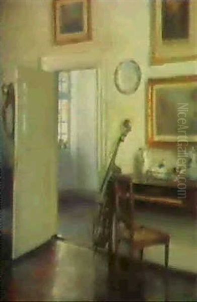 Stubeninterieur Mit Instrumenten Und Porzellan - view 1