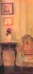 A Drawing Room Interior. by Carl Vilhelm Holsoe