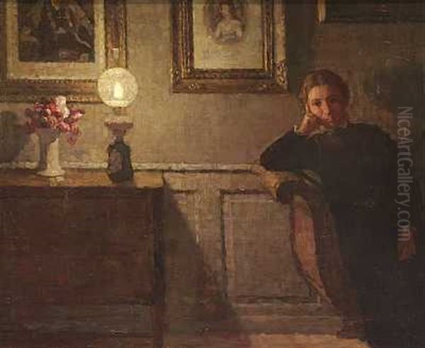Interior Med Kunstnerens Hustru, Lampelys - view 1