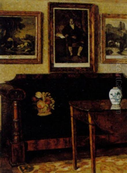 Interior Med Sofa Og Kinesisk Vase Pa Et Bord - view 1
