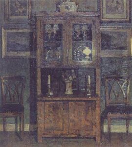 Interior Med Malerier Pa De Gronne Vaegge by Niels Holsoe
