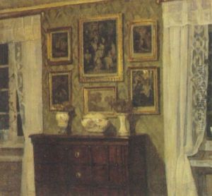 Interior Med Kommode Mellem Vinduer by Niels Holsoe