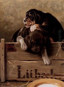 Hundvalpar by Johan-Gustaf von Holst