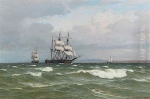 Seascape With Sailing Boats by Laurits Bernhard Holst