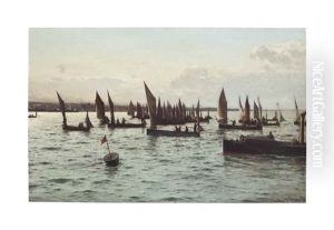Sailboats by Laurits Bernhard Holst