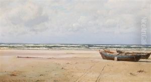 Kustenlandschaft Mit Fischerbooten by Laurits Bernhard Holst