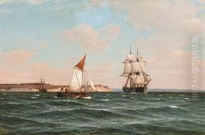 Seascape With Sailing Ships by Laurits Bernhard Holst