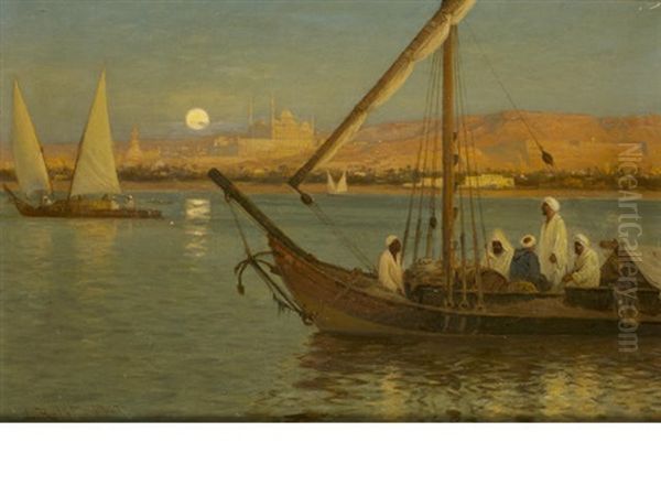 Afterglow Or Moonrise/on The Nile - view 1