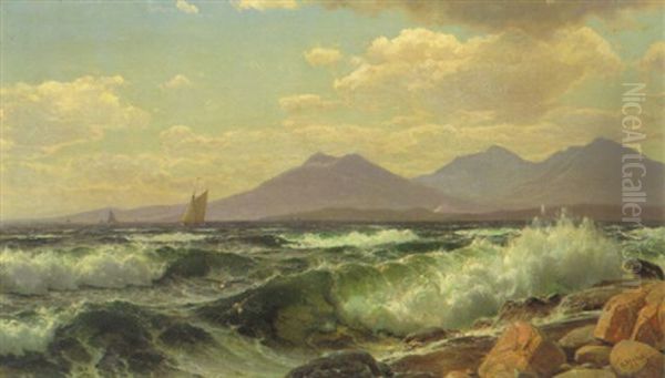 Segelschiffe Vor Gebirgiger Kuste - view 1