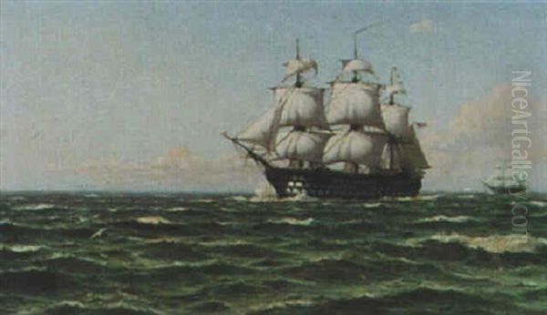 A Three Deck Warship Under Sail - view 1