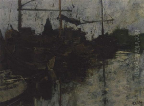 Barges In A Harbour - view 1