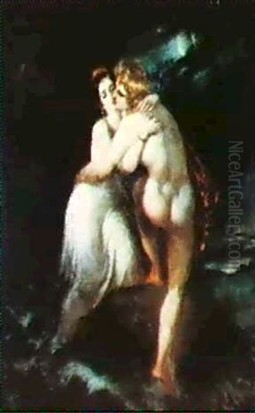 Hero And Leander In A Moonlit Seascape - view 1