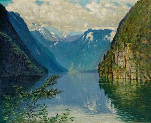 Blick Auf Den Konigssee An Einem Prachtvollen Sommertag by Gustav Holstein