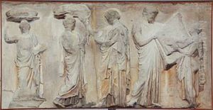 Motif From The Parthenon Frieze On Acropolis In Athens by Sophie Holten