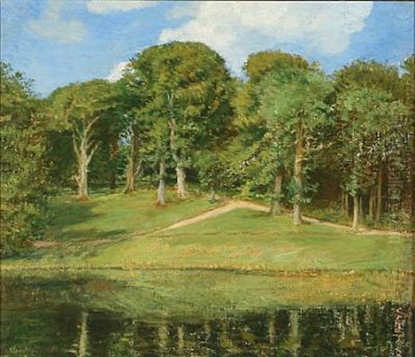 Summer Landscape With Tall Trees (+another; 2 Works) - view 1