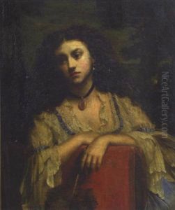 Portrait Of A Young Woman Holding A Fan