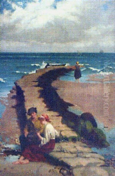 Fisherfolk By A Jetty - view 1