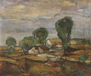 Landschaft Mit Hausern Und Baumen Landschaft Mit Hausern Und Baumen