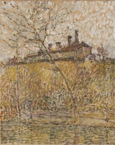 Landschaft (nebliger Morgen, Fabrik) by Adolf Hoelzel