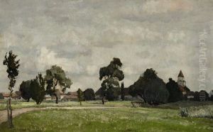 Sommerlandschaft Mit Dorf