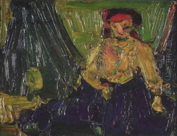 Dame Mit Rotem Kopftuch - view 1