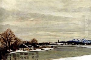 Winterlandschaft Bei Dachau by Adolf Hoelzel