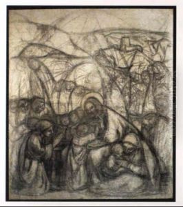 Christus, Die Mutter Und Die Kinder by Adolf Hoelzel