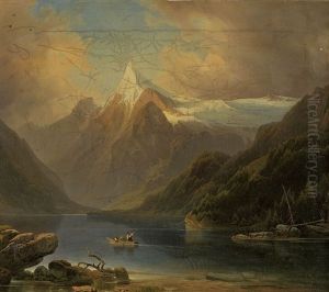 Blick Auf Den Konigssee Mit Dem Watzmann by Josef Holzer