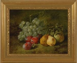Still Life Of Pears, Plums And Grapes by Edward Herbert Barnard