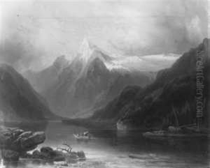 Blick Auf Den Konigssee Mit Dem Watzmann by Josef Holzer