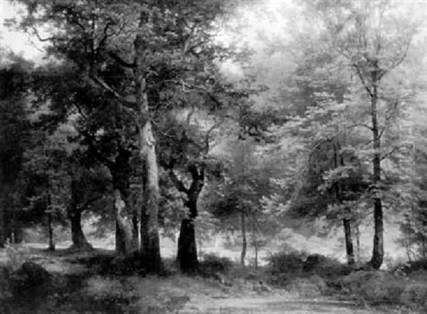 Waldinneres Mit Wassertuempel Und Hirsch - view 1