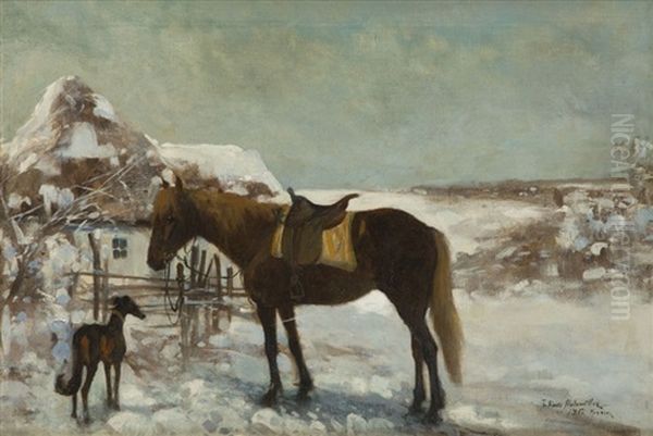 Horse In Winter Landscape - view 1