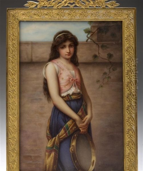 German Porcelain Portrait Plaque Depicting 'mignon" - view 1