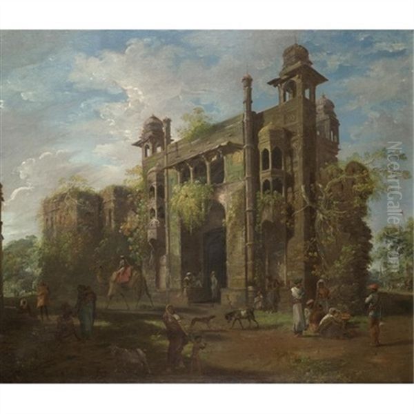 View Of The Gate Of The Lal Baghanglo-indian Paintings And Miniatures - view 1