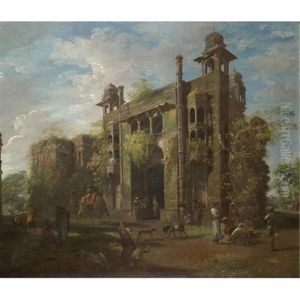 View Of The Gate Of The Lal Baghanglo-indian Paintings And Miniatures